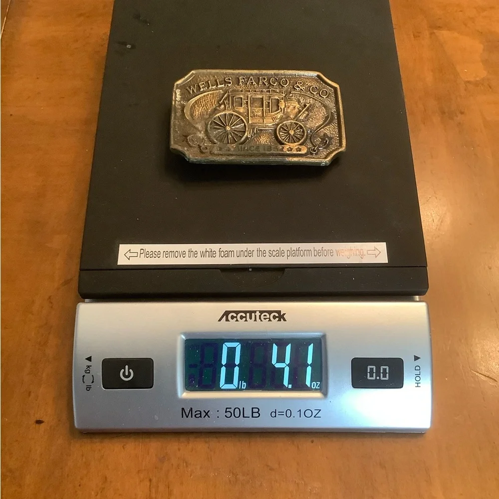 Vintage Wells Fargo & Co. Brass Belt Buckle W13